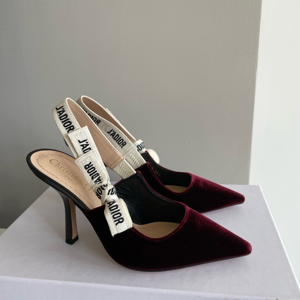 Dior J’Adior Slingback Heels Deep Amaran 34.5 - Picture 9 of 12